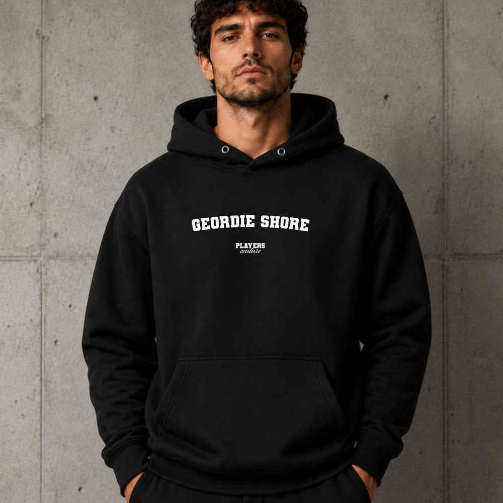geordie-shore name-print hoodie - black