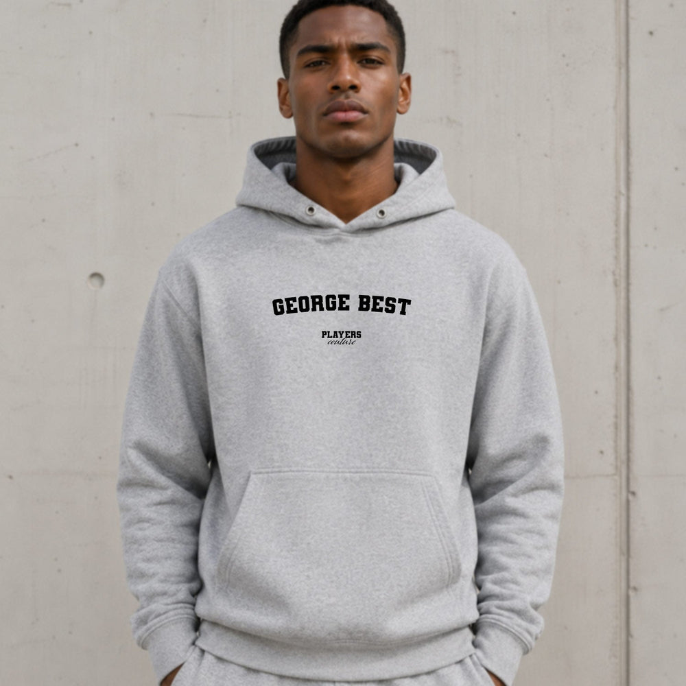 george-best name-print hoodie - grey