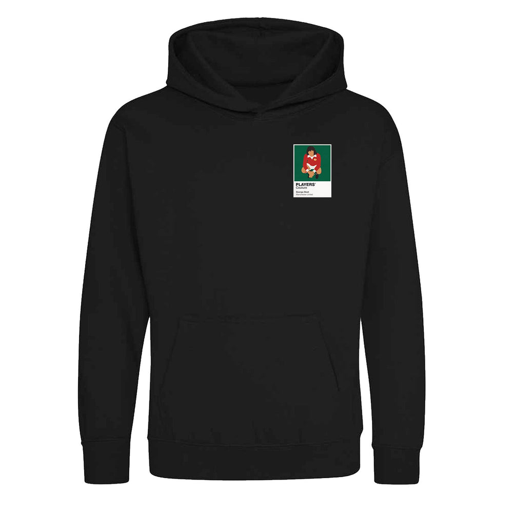 George Best Manchester United Icon Frame Kids Hoodie — Black