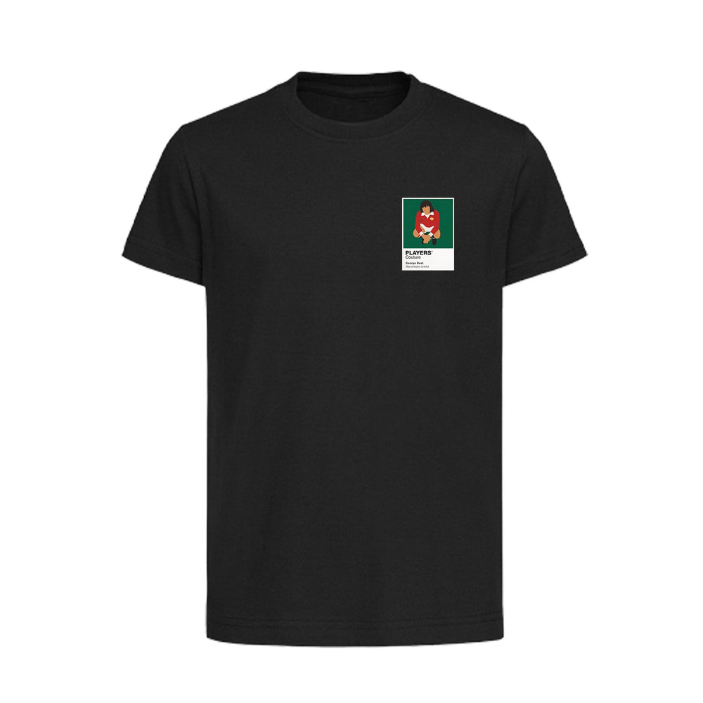 George Best Manchester United Icon Frame Kids T-Shirt — Black