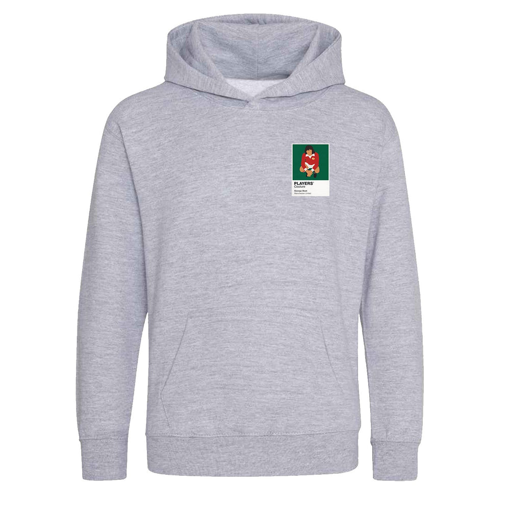 George Best Manchester United Icon Frame Kids Hoodie — Gray