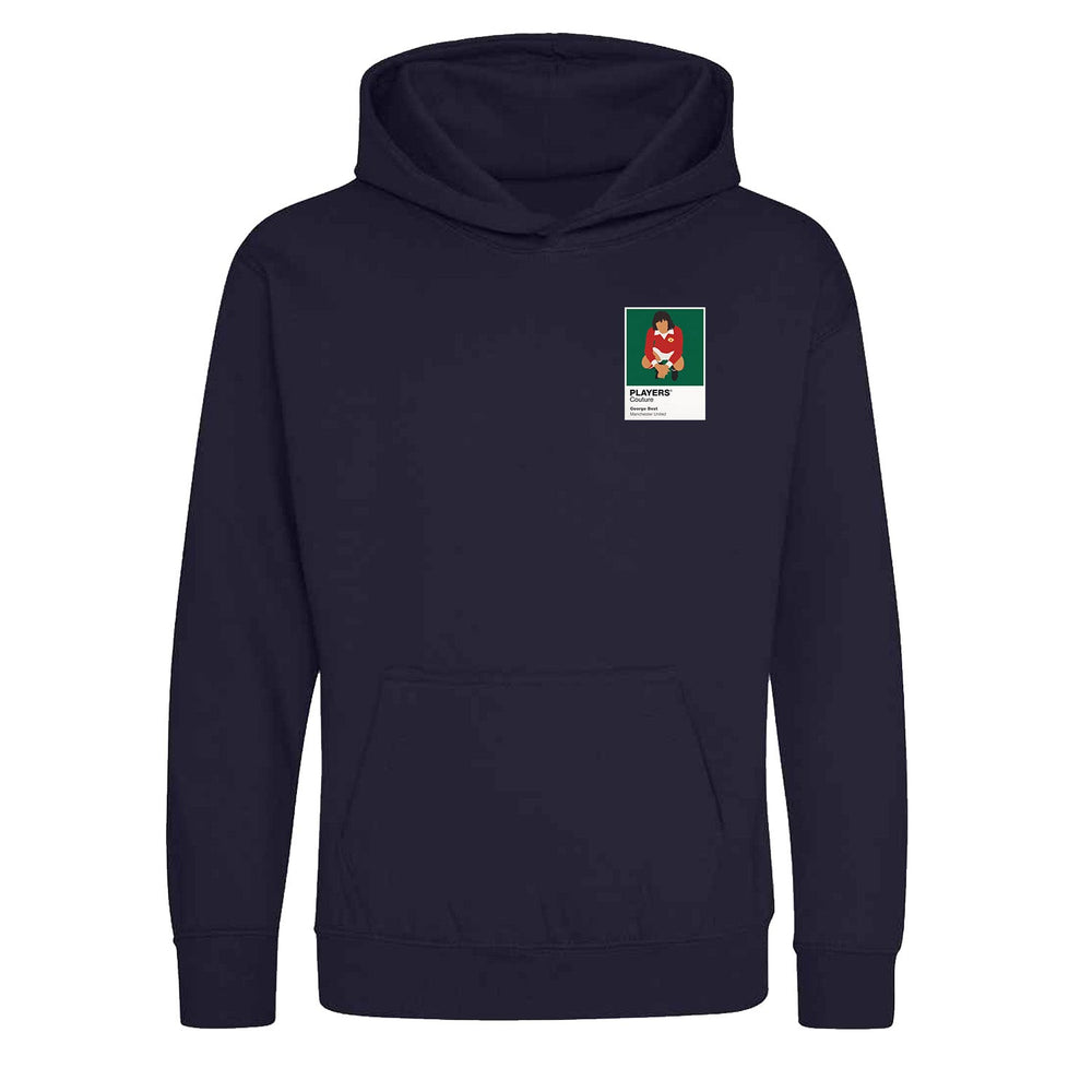 George Best Manchester United Icon Frame Kids Hoodie — Navy