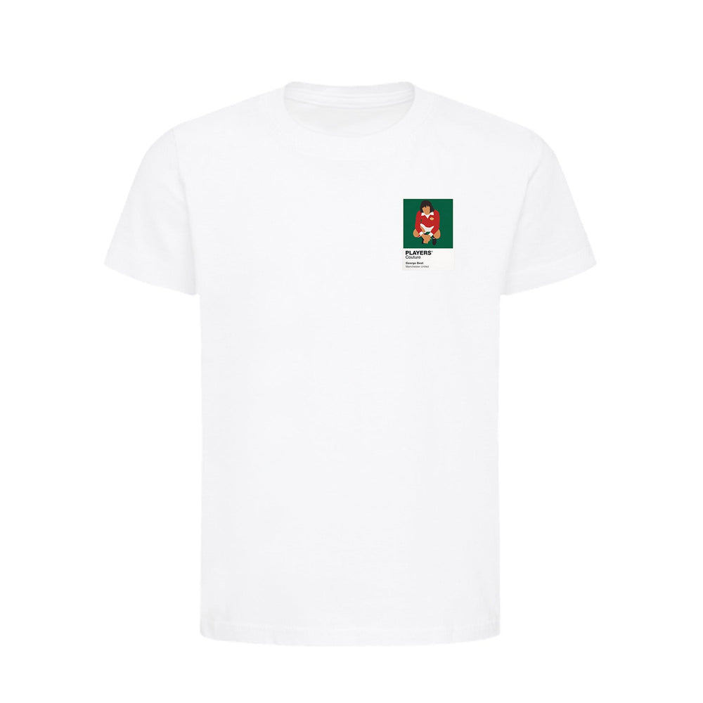 George Best Manchester United Icon Frame Kids T-Shirt — White