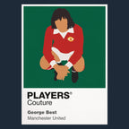 George Best Manchester United Icon Frame Kids Hoodie — Navy Artwork
