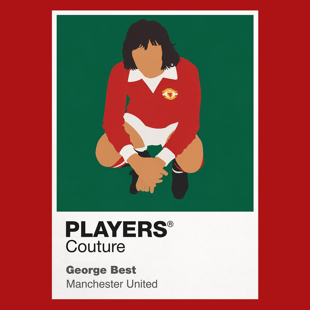 George Best Manchester United Icon Frame Kids Hoodie — Red Artwork