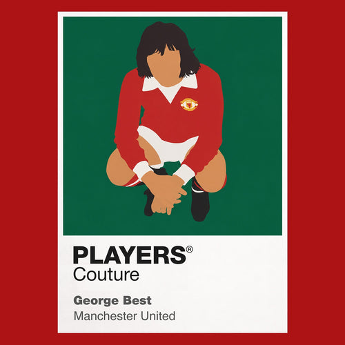 George Best Manchester United Icon Frame Men's Hoodie — Red Artwork