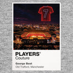 George Best Manchester United number 7 Icons in Lights Frame artwork in grey