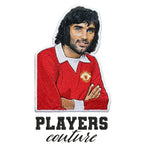 George Best Badge Men's Hoodie – close-up detail shot of the George Best Players Couture logo design