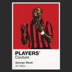 George Weah AC Milan Icon Frame — Black