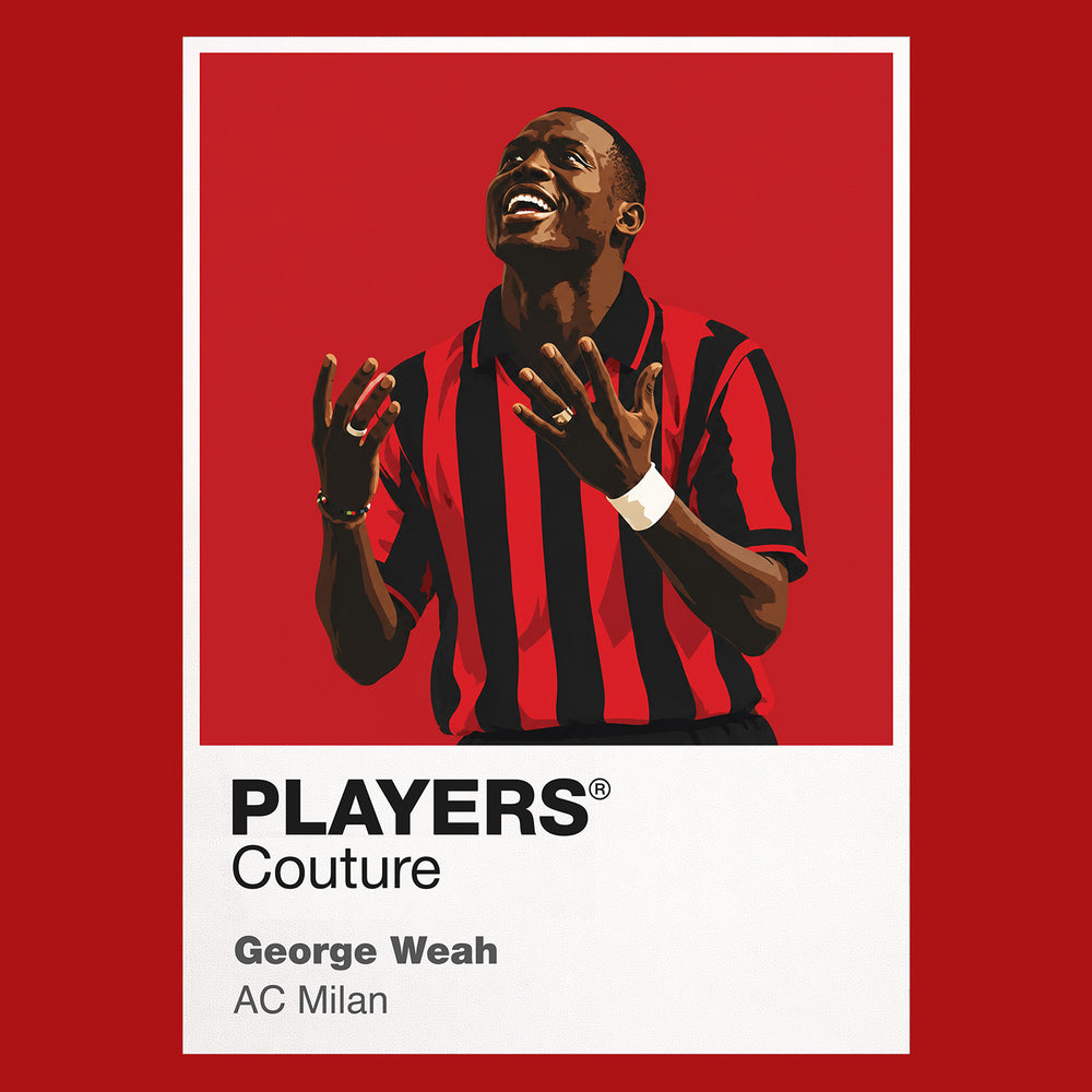 George Weah AC Milan Icon Frame — Red