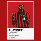 George Weah AC Milan Icon Frame Men's Hoodie — Red Artwork