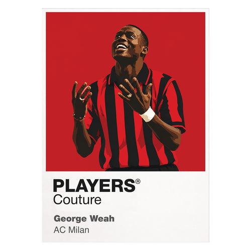 George Weah AC Milan Icon Frame — White