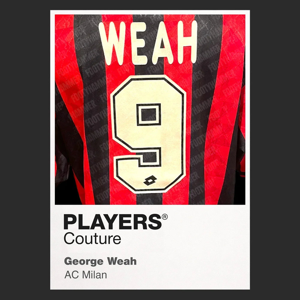 George Weah 9 Football Shirt Frame Men's Hoodie – black close-up detail shot of the George Weah 9 Football Players Couture