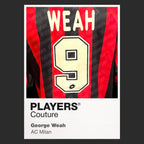 George Weah 9 Football Shirt Frame Men's Hoodie – black close-up detail shot of the George Weah 9 Football Players Couture