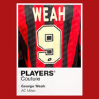 George Weah 9 Football Shirt Frame Men's Hoodie – red close-up detail shot of the George Weah 9 Football Players Couture