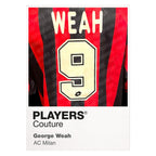 George Weah 9 Football Shirt Frame Men's Hoodie – white close-up detail shot of the George Weah 9 Football Players Couture