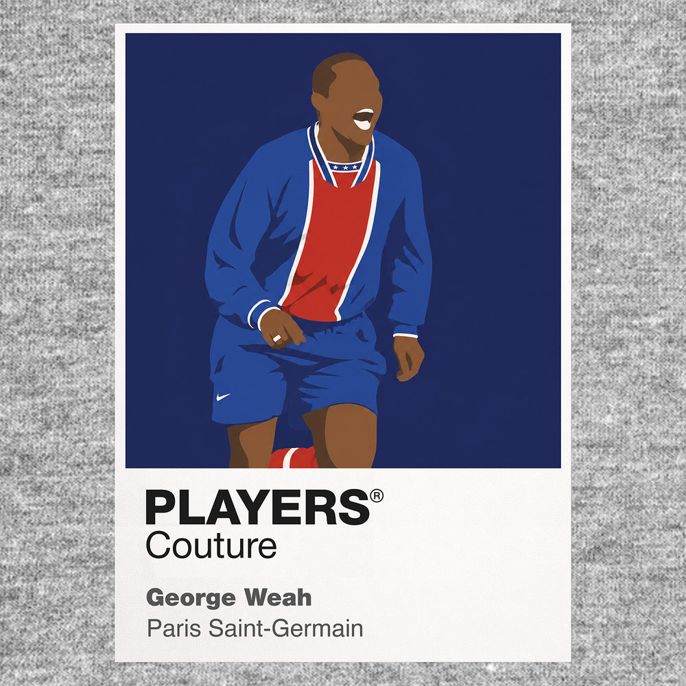 George Weah PSG Icon Frame — Gray