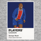 George Weah PSG Icon Frame Men's Hoodie — Gray Artwork