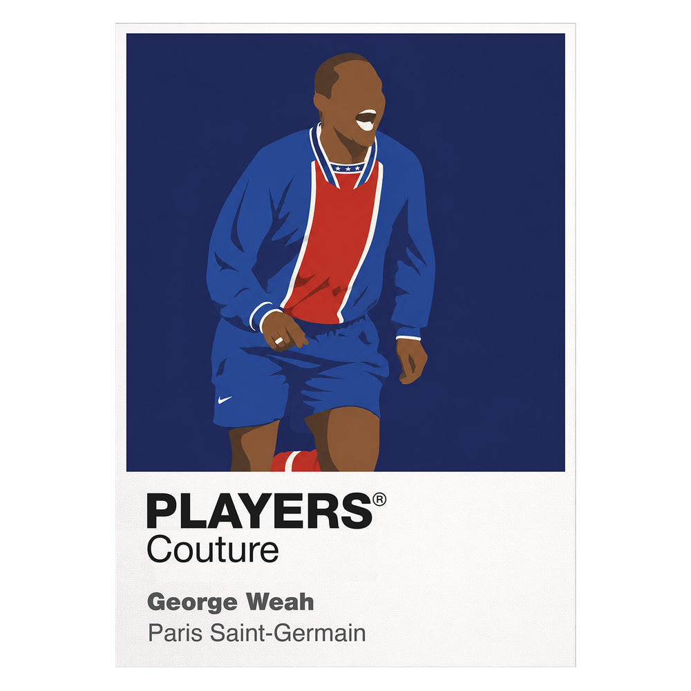George Weah PSG Icon Frame — White