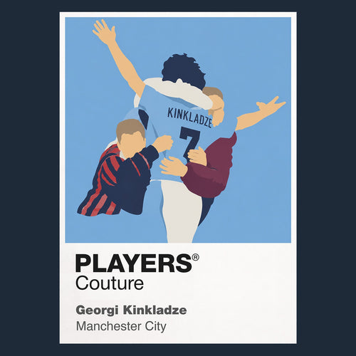 Georgi Kinkladze Manchester City Icon Frame Men's Hoodie — Navy Artwork