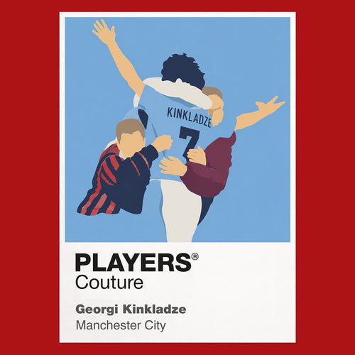 Georgi Kinkladze Manchester City Icon Frame Men's Hoodie — Red Artwork