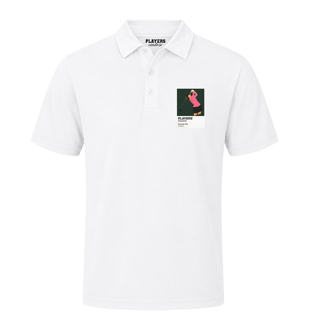 Georgia Hall Golf Icon Frame Men's Polo Shirt - White