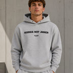 georgia-may-jagger name-print hoodie - grey