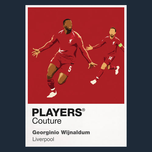 Georginio Wijnaldum Liverpool Icon Frame Men's Hoodie — Navy Artwork