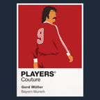 Gerd Muller Bayern Munich Icon Frame Men's Hoodie — Navy Artwork