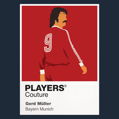 Gerd Muller Bayern Munich Icon Frame Men's Hoodie — Navy Artwork