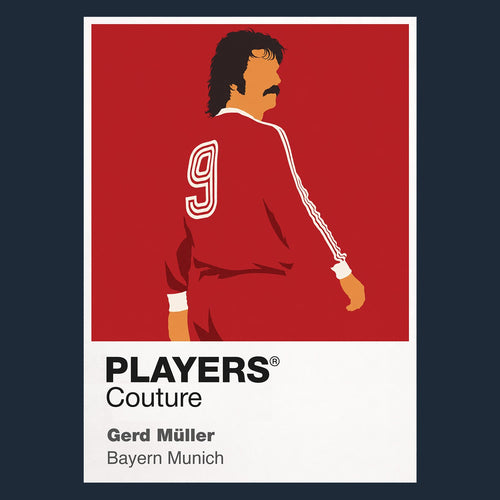 Gerd Muller Bayern Munich Icon Frame Men's Hoodie — Navy Artwork