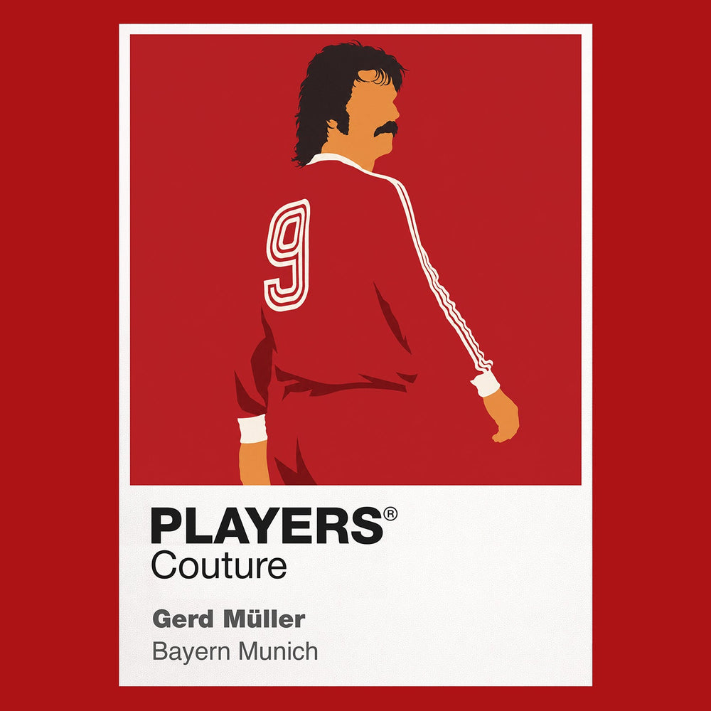 Gerd Muller Bayern Munich Icon Frame Men's Hoodie — Red Artwork