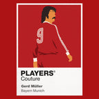 Gerd Muller Bayern Munich Icon Frame Men's Hoodie — Red Artwork
