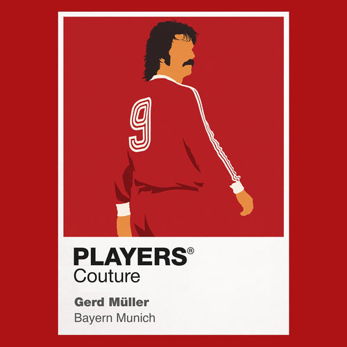 Gerd Muller Bayern Munich Icon Frame Men's Hoodie — Red Artwork