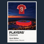 Gerd Müller Bayern Munich number 9 Icons in Lights Frame artwork in navy