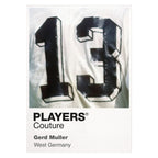 Gerd Muller 13 Football Shirt Frame Men's Hoodie – white close-up detail shot of the Gerd Muller 13 Football Players Couture