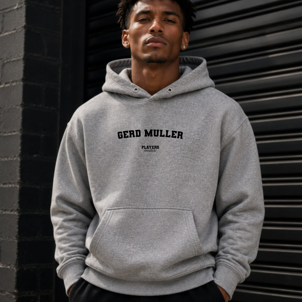 gerd-muller name-print hoodie - grey