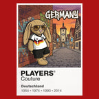 Germany Football Cool Bunny Men's Hoodie – Germany football cool bunny artwork close-up on Red – Players Couture