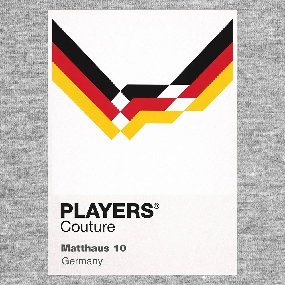 Germany 1990 Classic Football Shirt Colours Frame Men's T-Shirt – grey close-up detail shot of the Germany 1990 Players
