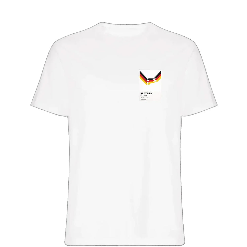 Germany 1990 t-shirt – white men's t-shirt featuring the Germany 1990 Players Couture logo