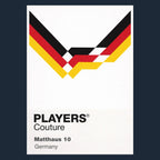 Germany 1990 Classic Football Shirt Colours Frame Men's T-Shirt – navy close-up detail shot of the Germany 1990 Players
