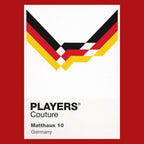 Germany 1990 Classic Football Shirt Colours Frame Men's T-Shirt – red close-up detail shot of the Germany 1990 Players
