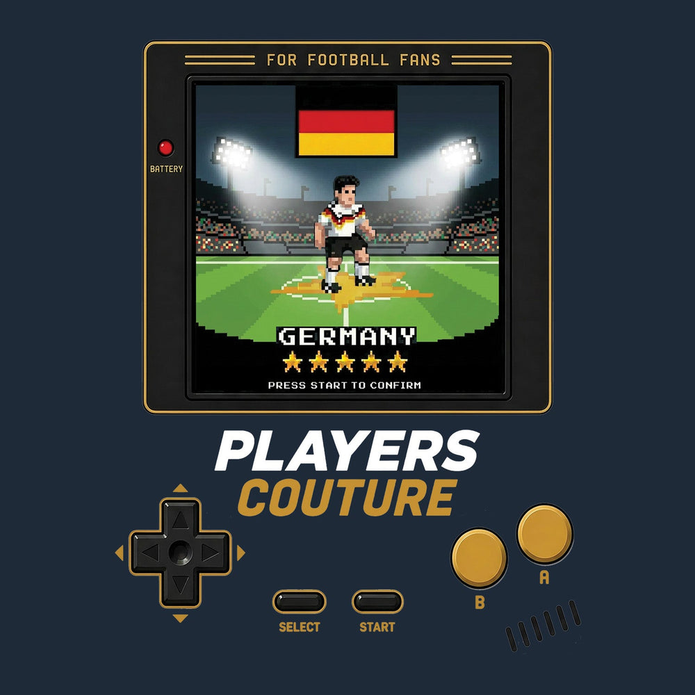 Germany World Cup 8-Bit Men's T-Shirt retro gaming football design by Players Couture