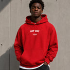 get-out name-print hoodie - red