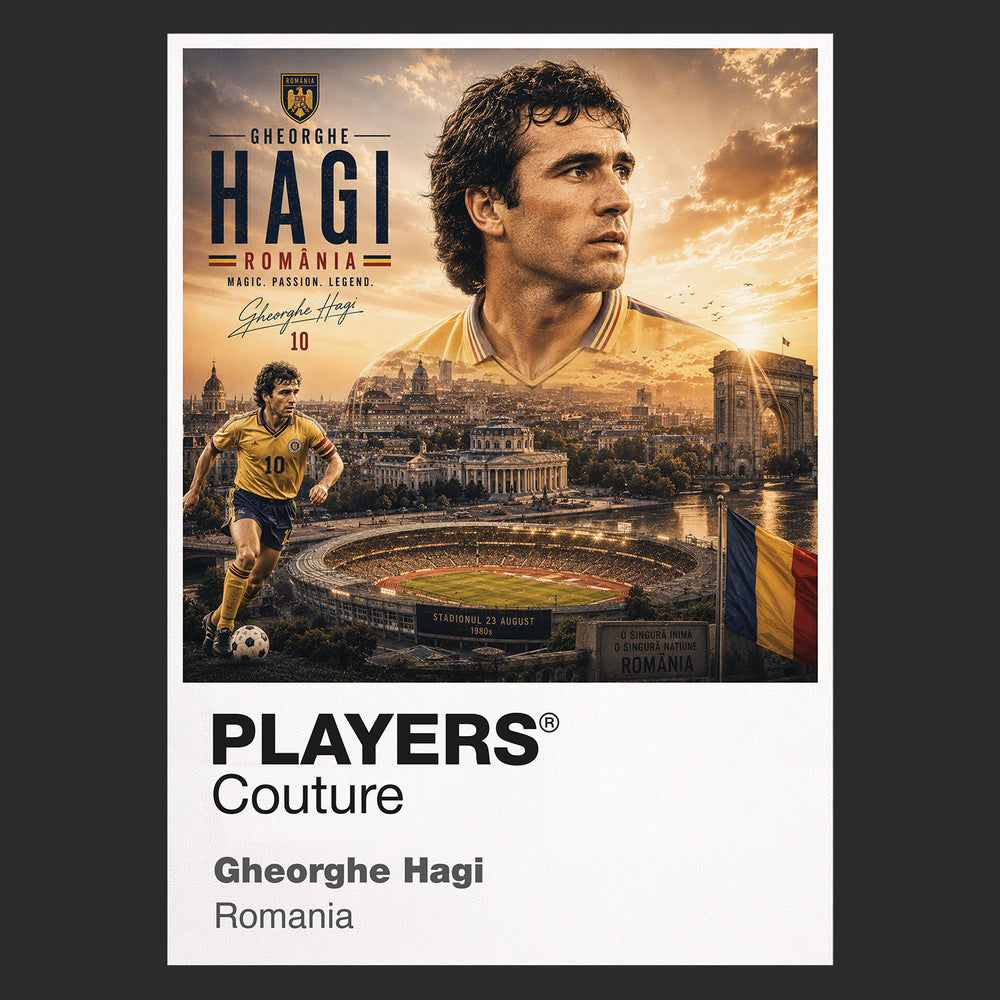 Gheorghe Hagi Romania Atlas Frame artwork by Players Couture