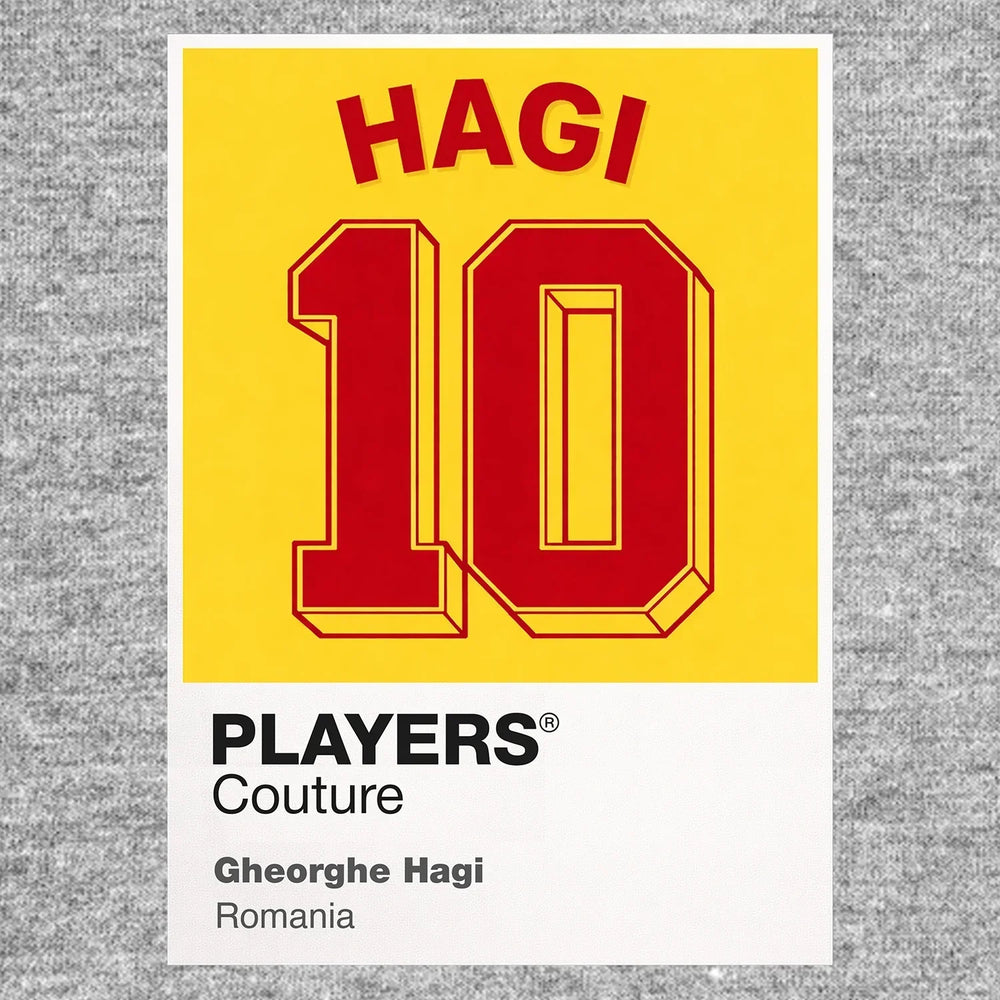 Gheorghe Hagi 10 Football Shirt Frame Men's Hoodie – grey close-up detail shot of the Gheorghe Hagi 10 Football Players
