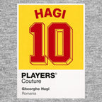 Gheorghe Hagi 10 Football Shirt Frame Men's Hoodie – grey close-up detail shot of the Gheorghe Hagi 10 Football Players