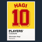 Gheorghe Hagi 10 Football Shirt Frame Men's Hoodie – navy close-up detail shot of the Gheorghe Hagi Players Couture logo