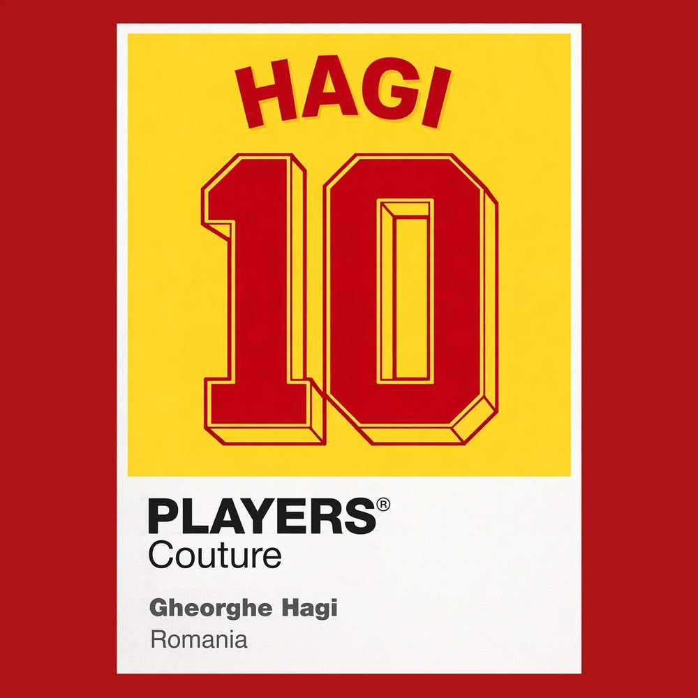Gheorghe Hagi 10 Football Shirt Frame Men's Hoodie – red close-up detail shot of the Gheorghe Hagi 10 Football Players