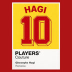 Gheorghe Hagi 10 Football Shirt Frame Men's Hoodie – red close-up detail shot of the Gheorghe Hagi 10 Football Players